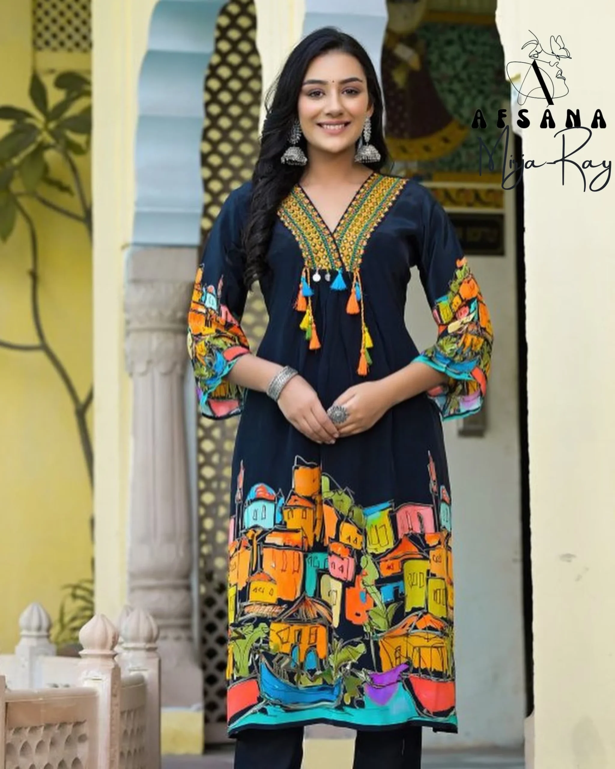 Afsana Mirja Roy Rayon Digital Print Wholesale Pakistani Readymade Salwar Suit Catalog — Wholesale Pakistani Suits, MPA wholesale from Surat — view 2